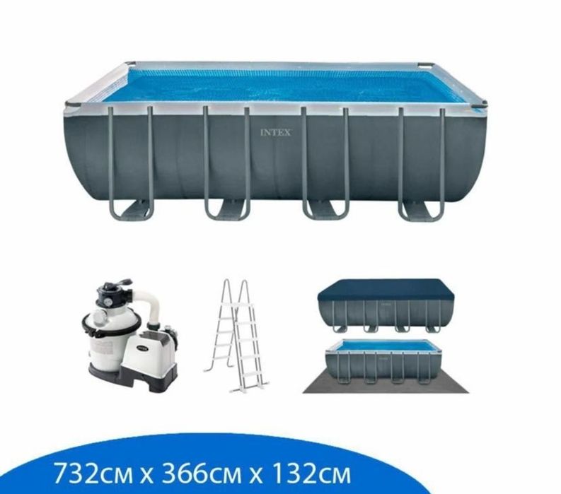 Каркасный бассейн INTEX  7.32х3.66 б/у