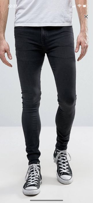 jeansi barbati New Look extreme super skinny negri noi