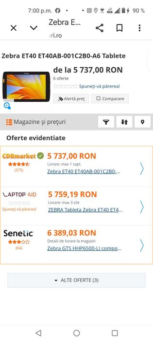 Tableta zebra et40 impecabila+husa