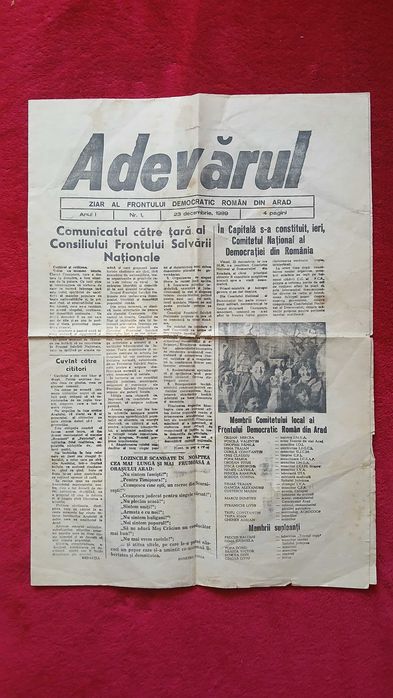 Ziarul "Adevărul" (de Arad), nr. 1 și 2, 23-24 decembrie 1989