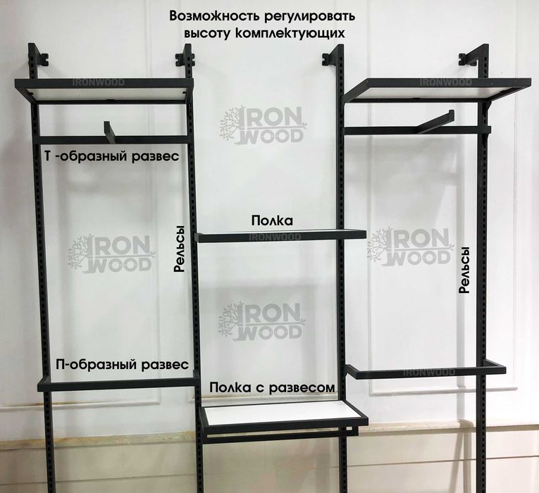 Рельсы развесы полки торговое оборудование