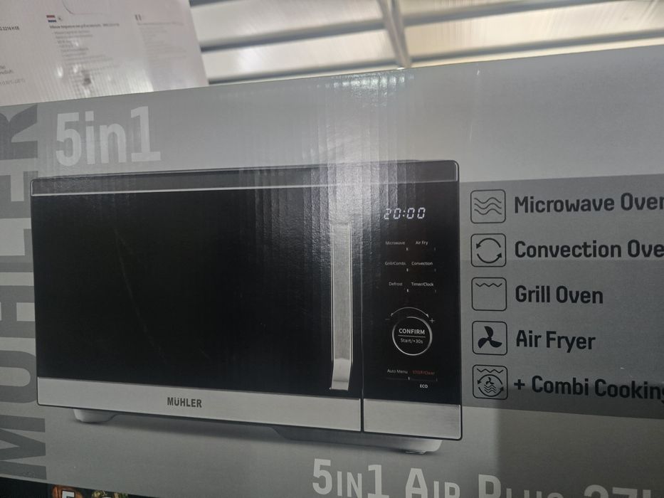 Нова микровълнова фурна MUHLER MO 979 Air Plus, 1450W, 27L 5в1  Грил  Конвекция Инокс