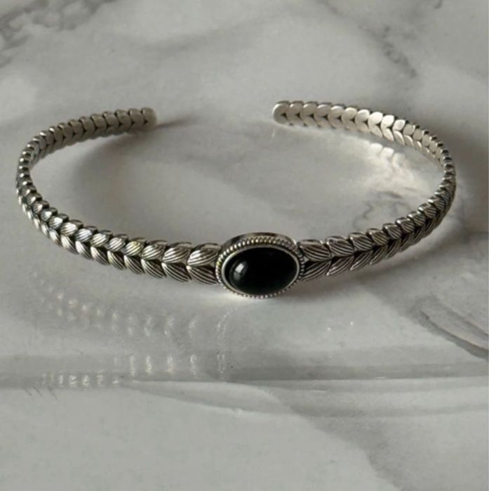 Black zirconia vintage silver 925