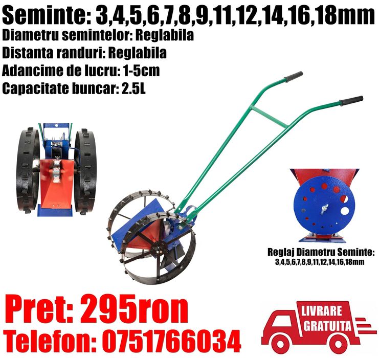 Semanatoare Plantator Reglaj Seminte Legume Cereale LivratGRATUIT AB
