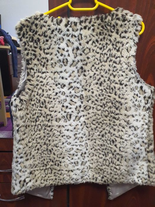 Vesta dama blana animal print, S