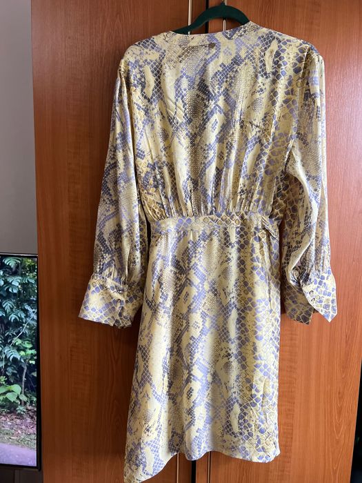 Rochie Rich&Royal L snake print galben mov vascoza midi medie