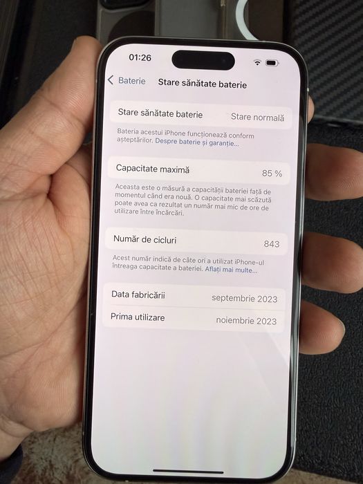 Iphone 15 Pro White Titanium 128 GB Doar eSIM