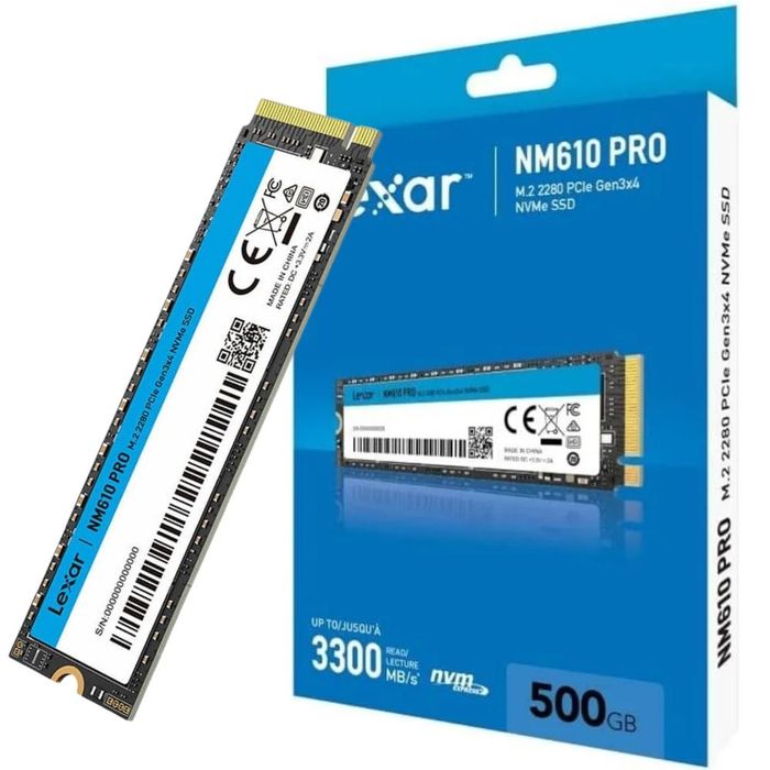 Lexar® 500GB NM610PRO M.2 2280 PCIe Gen3x4 NVMe SSD