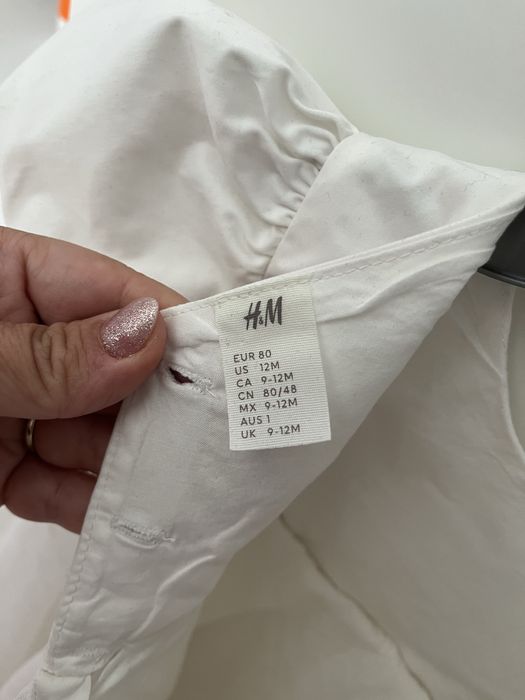 Като нова Бяла рокля H&M размер 80, 9-12