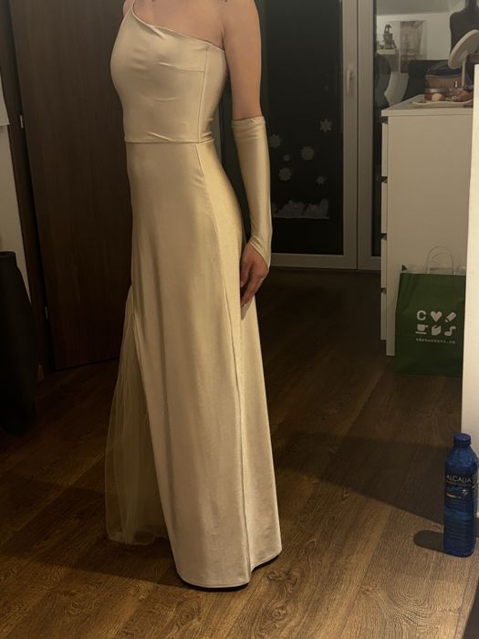 Rochie de bal bej sidef