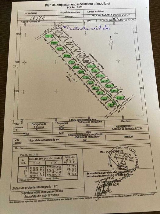 Teren intravilan Clinceni, asfalt si dubla deschidere, utilitati