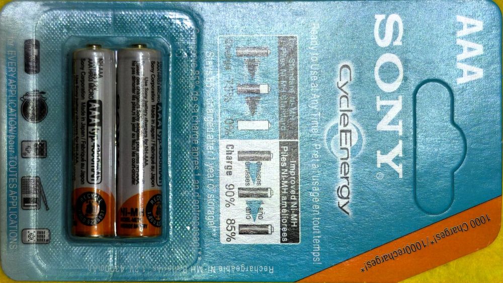 SONY- AAA CicleEnergy, 4300mAh аккумуляторные батарейки типа-ААА