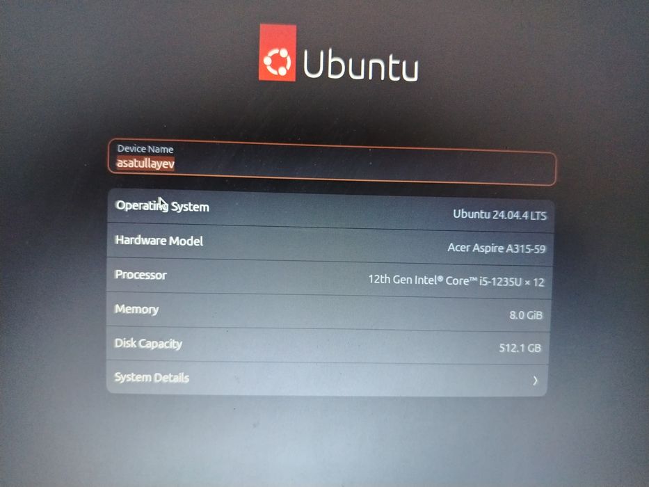 Acer i5  8/512 gb