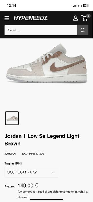 Jordan 1 low Se legend light brown