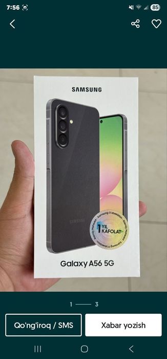 Samsung A56 8/128g 2sim sotiladi