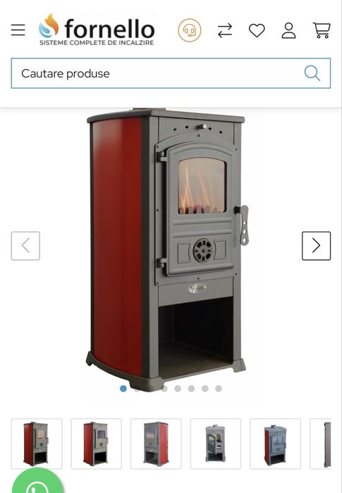 Semineu (Soba) pe lemne Fornello Modena Red NOU