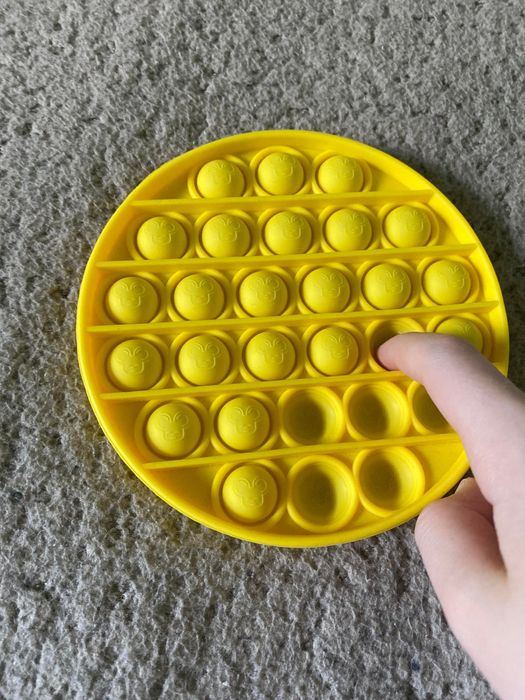 Jucarie antistres, Pop it, silicon, 13 cm, galben