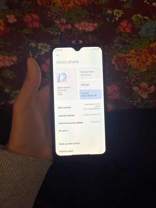 redmi not 8 . Holati 10/7+