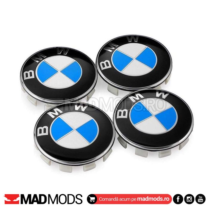 Set 4 capacele jante BMW 68mm, 60mm, 56mm Seria 1 2 3 4 5 6 7 8 X i