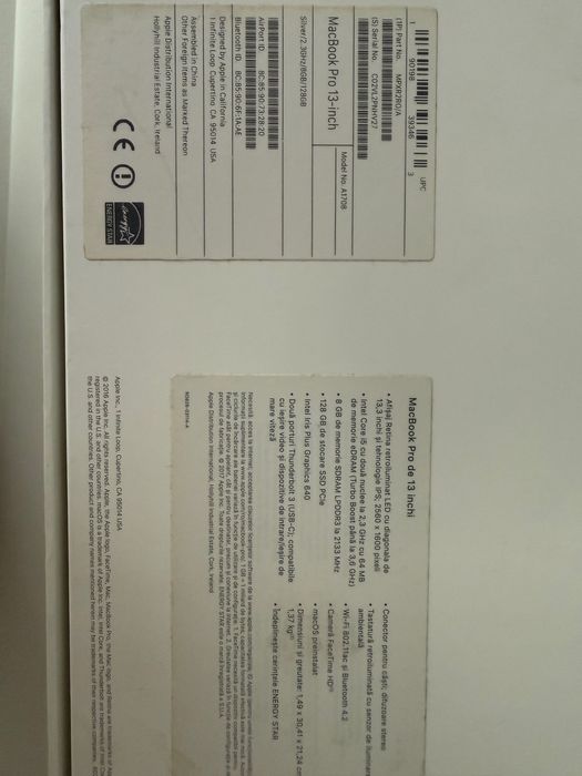 MacBook Pro 13” 2019 i5 / 8GB / 128GB SSD – Fără Touch Bar, Impecabil