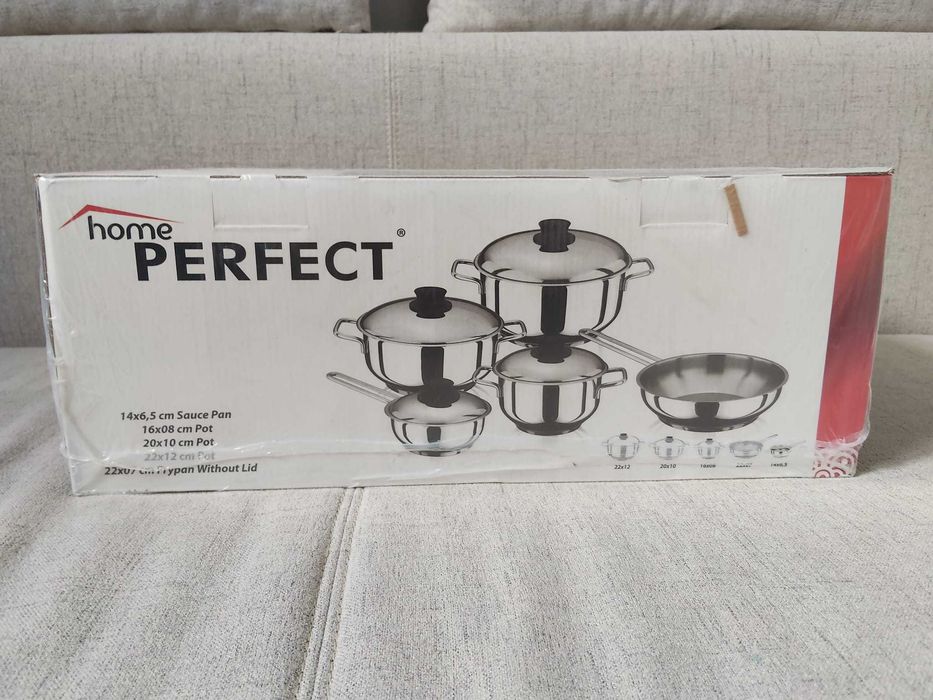 Set de oale din inox de 9 piese „Home Perfect Mega Cookware Set” NOU