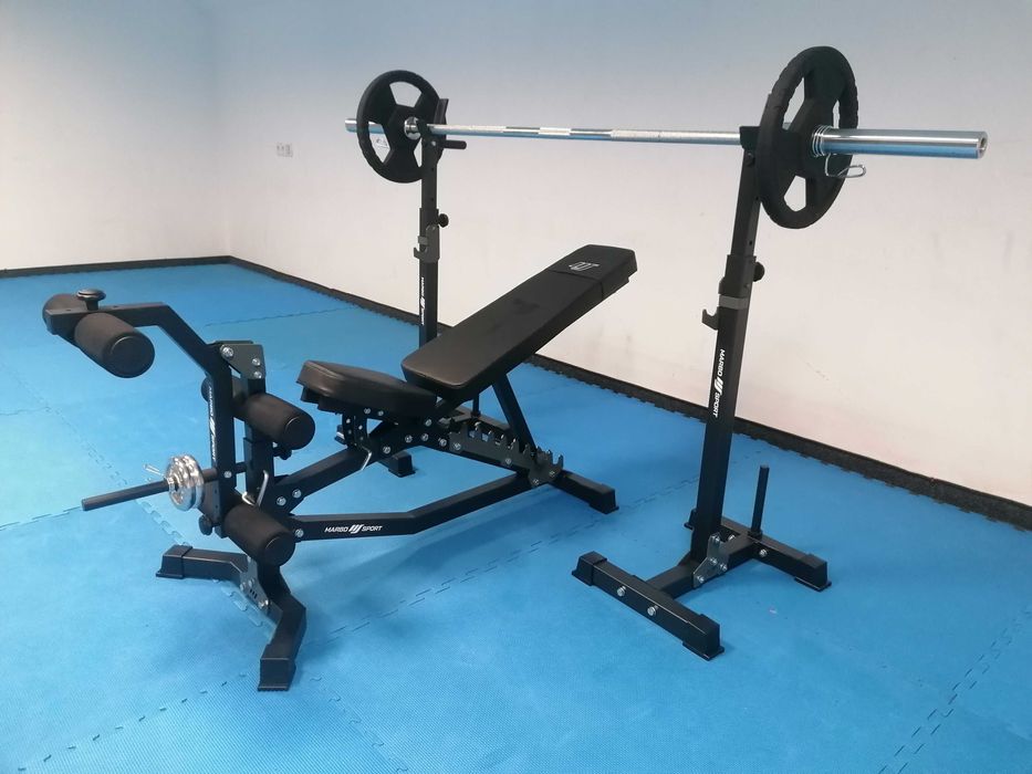 Лежанки, стойки за клек, хиперекстензии, тежести, дъмбели, лостове