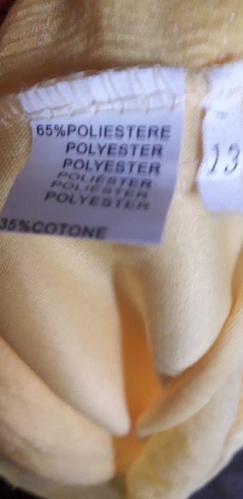 Детска жълта рокля на волани