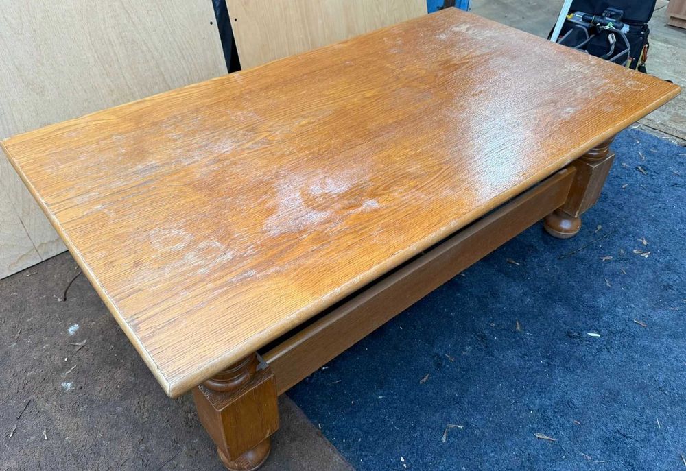 Masa de cafea Vintage din Lemn; Masuta solida cu blat 150x80 cm