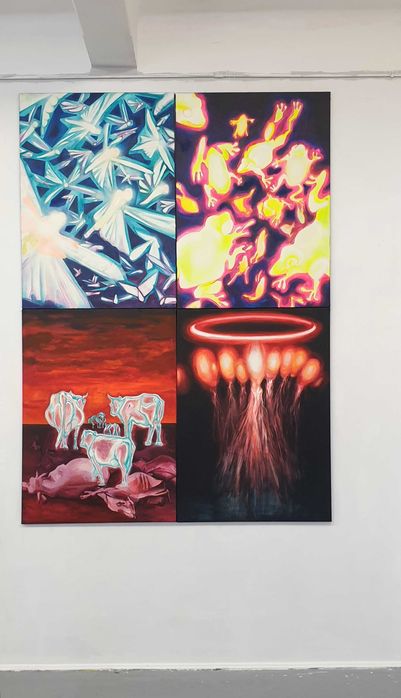 Pictura in acrilic pe panza 140×100cm