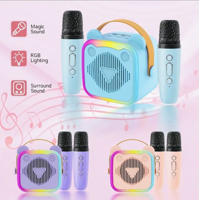 Детско караоке/тонколонка с два микрофона/блутут колонка