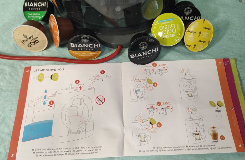 Кафемашина с гаранция 1 година NESCAFÉ® за капсули Dolce Gusto Krups OBLO.Orange/Yellow