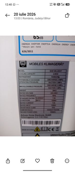Aer condiționat SHE14KL2001F 14000 BTU
