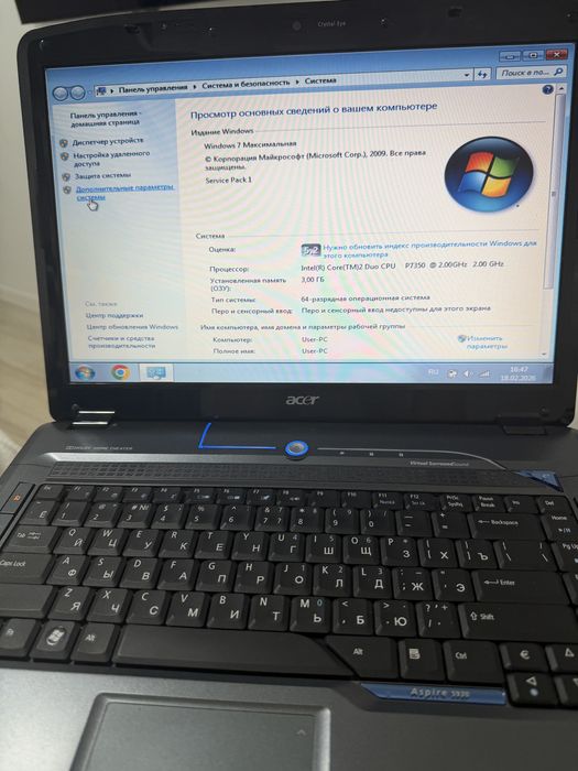 Ноутбук Acer Windows 7