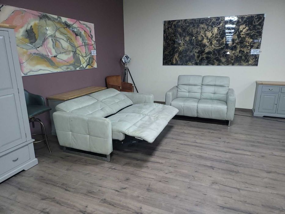 Сив комплект дивани от плат тройка и двойка "Marmont"