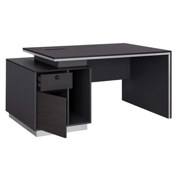 Офис бюро Puzzle-Home Rosewood 180x80x76см, в цвят сиво и венге