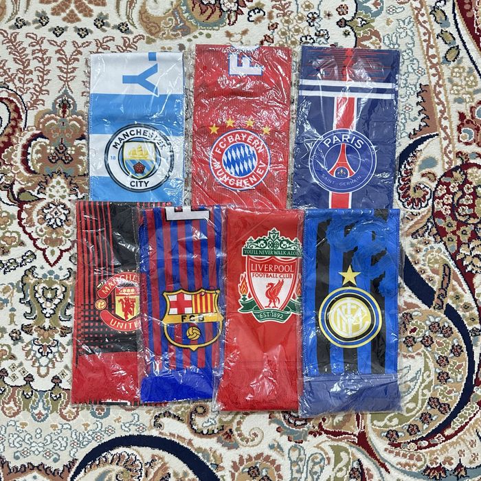 Футбольные шарфы футбол ПСЖ Ливерпуль Барселона Бавария Интер МС МЮ