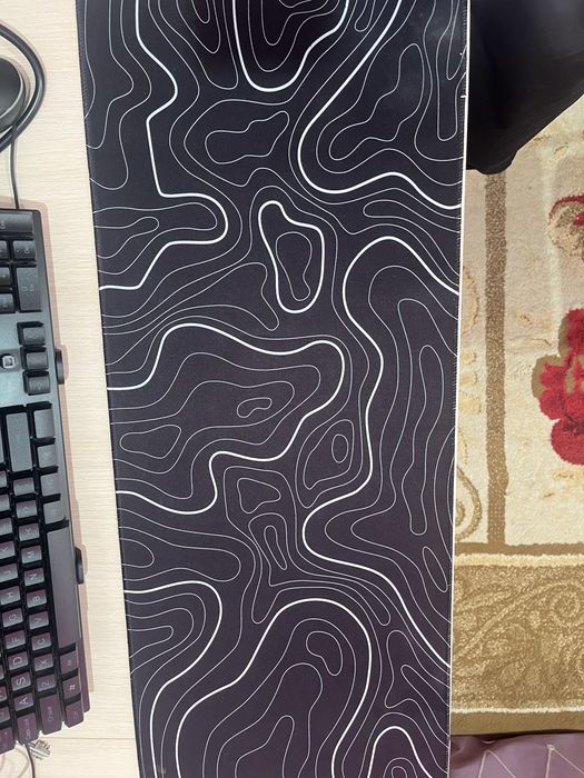 Коврик для мыши Waves Black 800x300x30 рисунок
