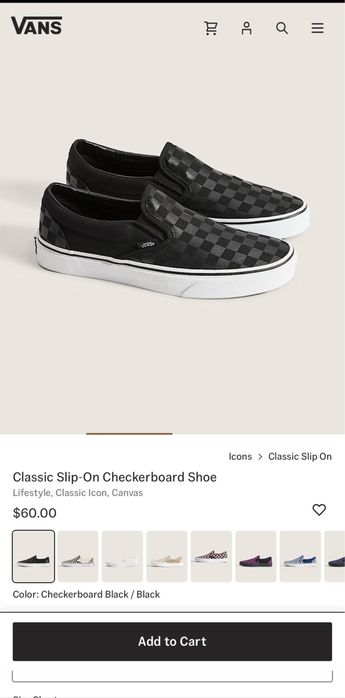 Слипоны Vans, 44.5 размер, second hand