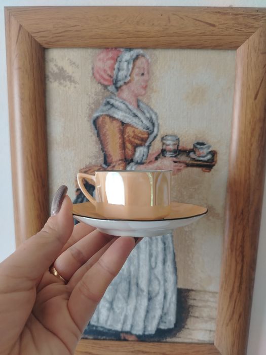 Седефен сервиз за кафе, рядък, старинен 6 части