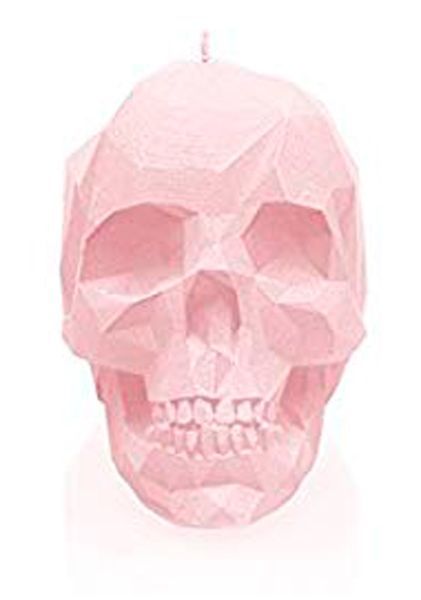 Оригинальный подарок-свеча череп осталась одна - розовая