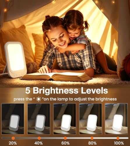 Нова LED SAD лампа 10000 Lux 3 цветни температури 5 яркости таймер USB светлинна терапия