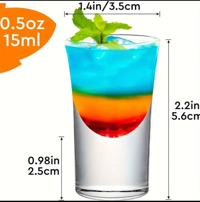 Set de 6 pahare 15 ml pentru shot-uri