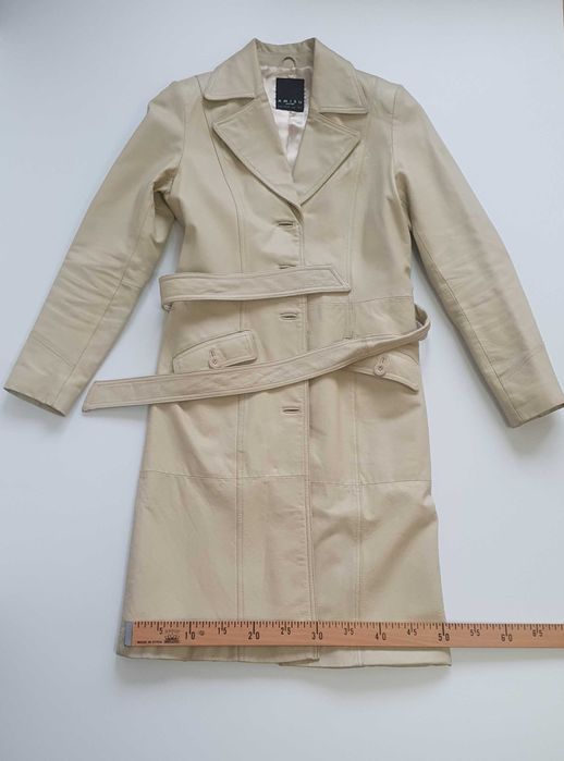 Haina geaca trench Amisu piele naturala marimea 36