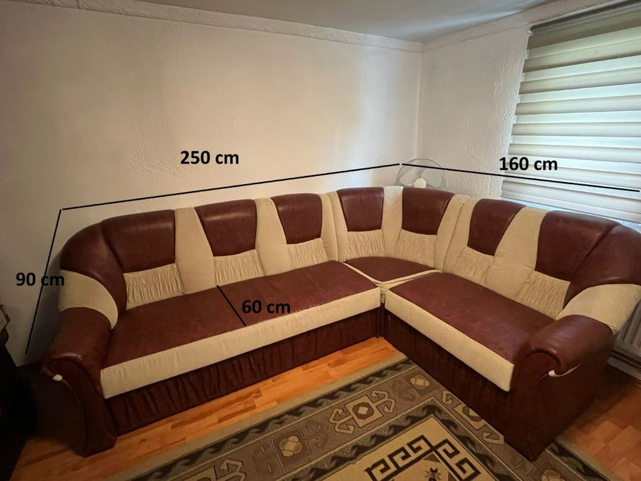 Mobila living  : Colțar Extensibil + Fotoliu + Măsuță Cafea