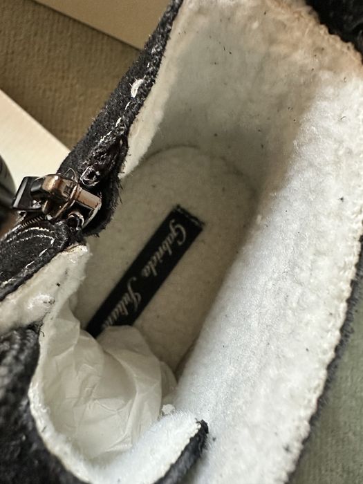 Топли пухени обувки от естествена кожа