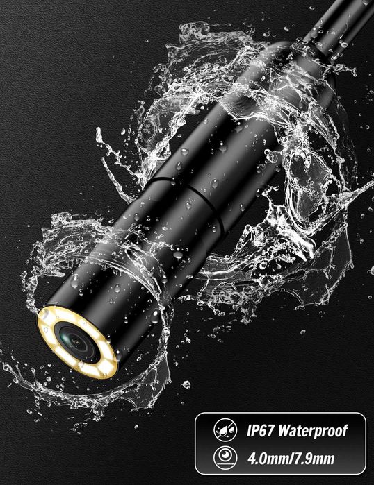 Endoscop HD 1920P cu LED, IP67, cablu 5m