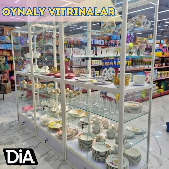 Стеклянные и профильные витрины. Shisha va profil vitrinalari