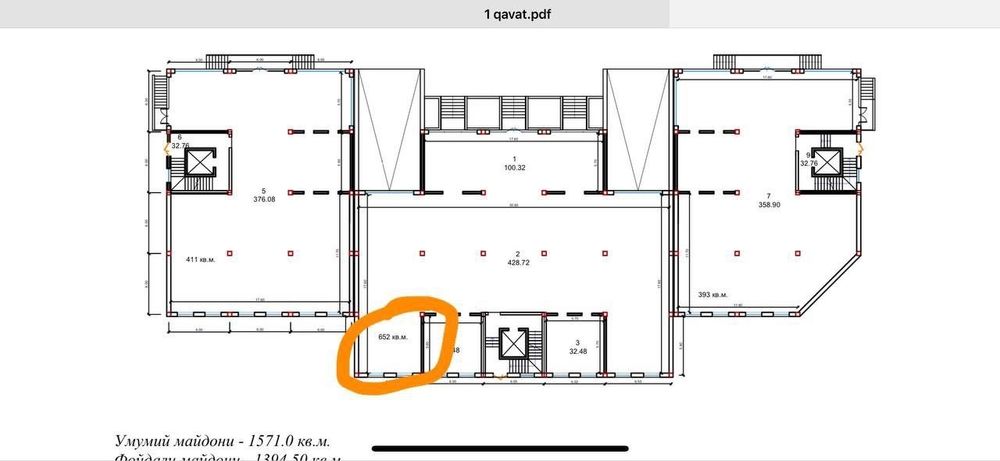 Продается коммерческое помещение Массив Ялангач 652кв.м
2 линия