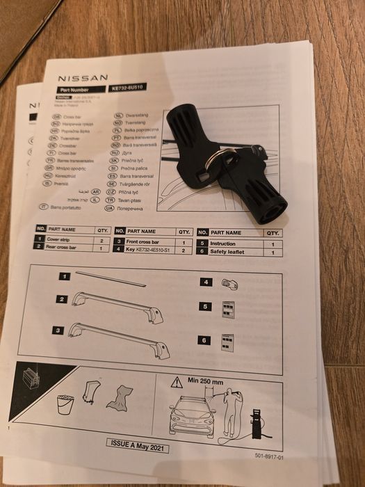 Bare portbagaj ORIGINALE Nissan (Cod KE732-6U510) – Stare impecabilă