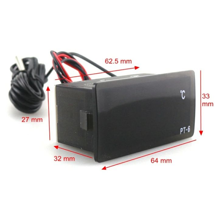 Автомобильный цифровой на 12v и на 220v  термометр